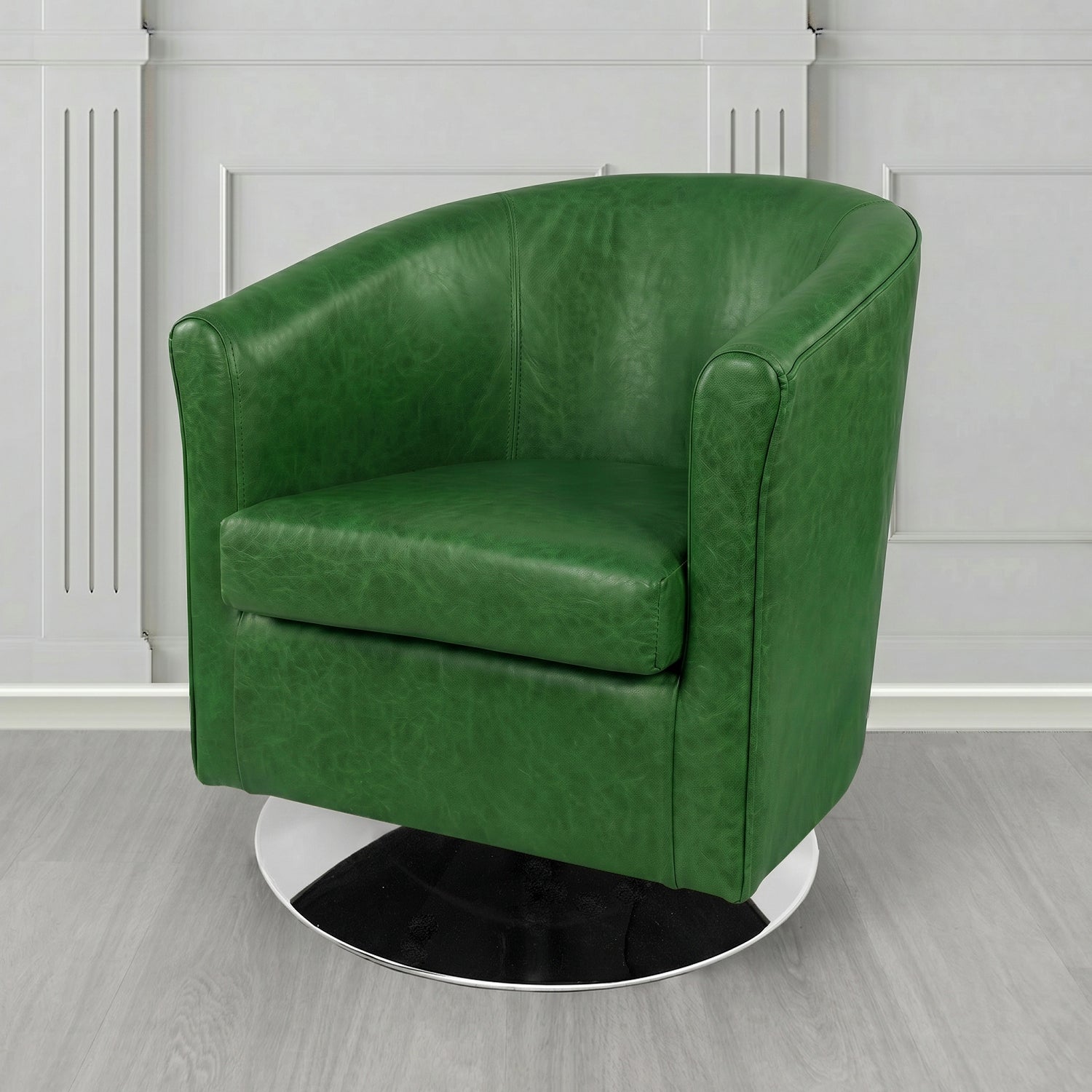 Tuscany Swivel Tub Chair in Crest Leather Old English Crib 5 Genuine Leather