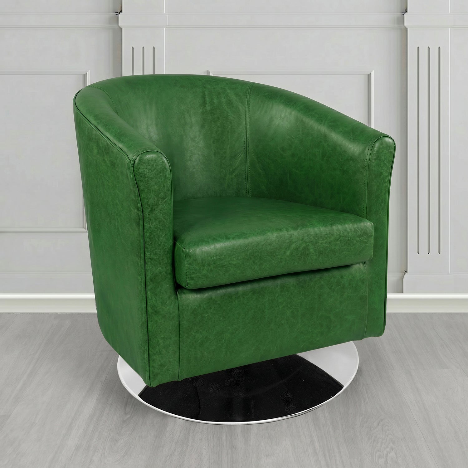 Tuscany Swivel Tub Chair in Crest Leather Old English Crib 5 Genuine Leather