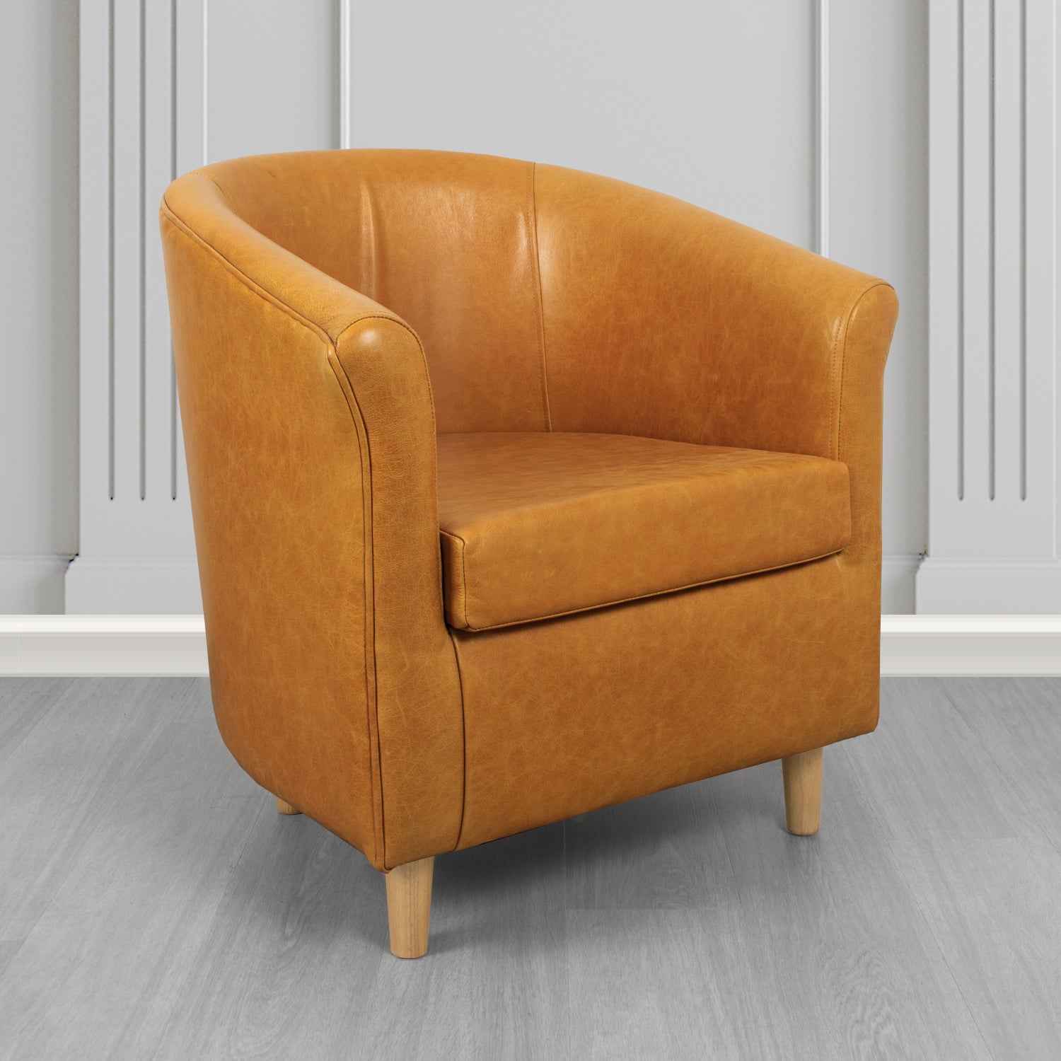 Tuscany Tub Chair in Crib 5 Old English Bruciato Genuine Leather - The Tub Chair Shop