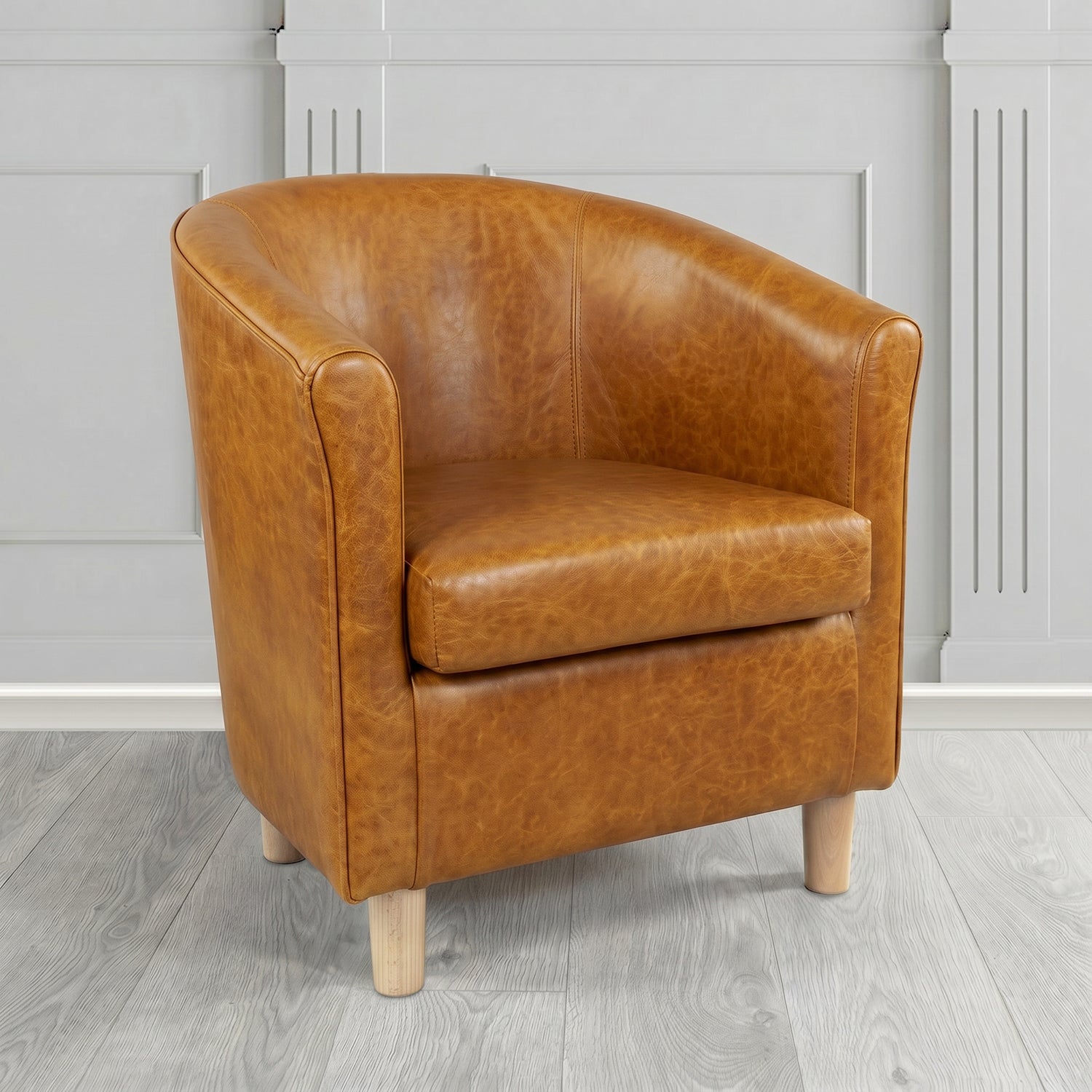 Tuscany Tub Chair in Crest Leather Old English Crib 5 Genuine Leather