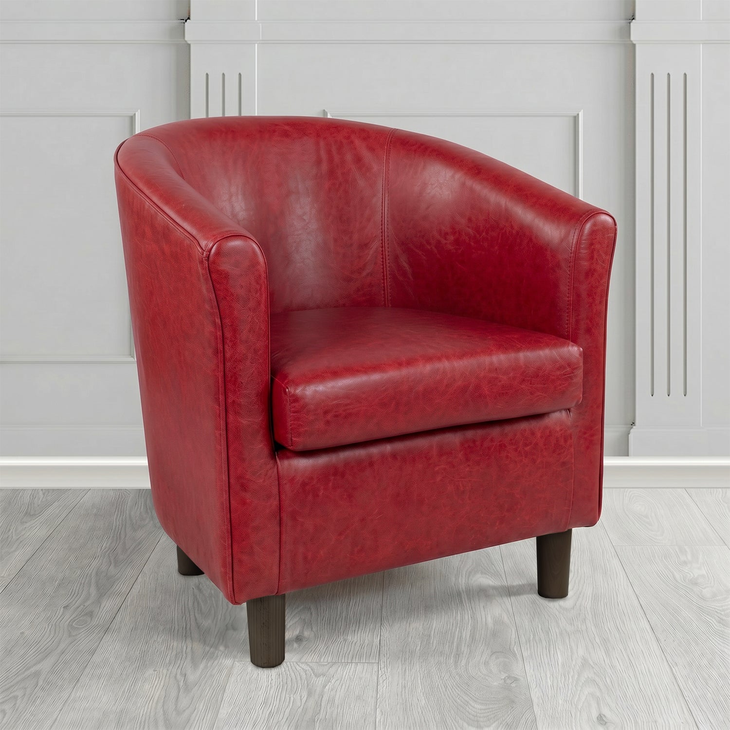 Tuscany Tub Chair in Crest Leather Old English Crib 5 Genuine Leather