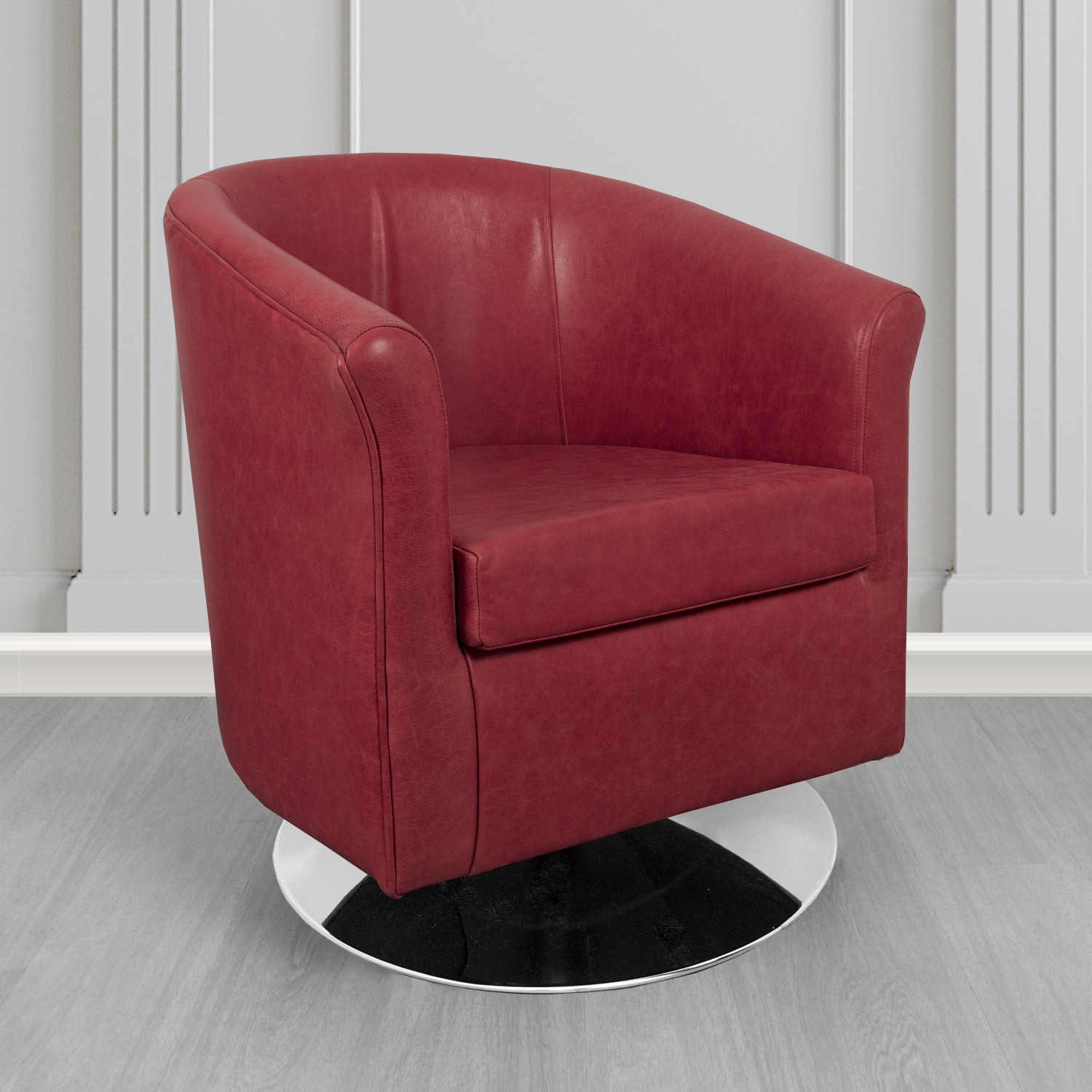 Tuscany Swivel Tub Chair in Crib 5 Old English Genuine Leather
