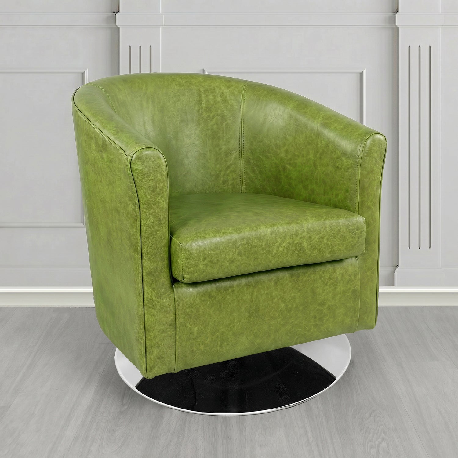 Tuscany Swivel Tub Chair in Crest Leather Old English Crib 5 Genuine Leather