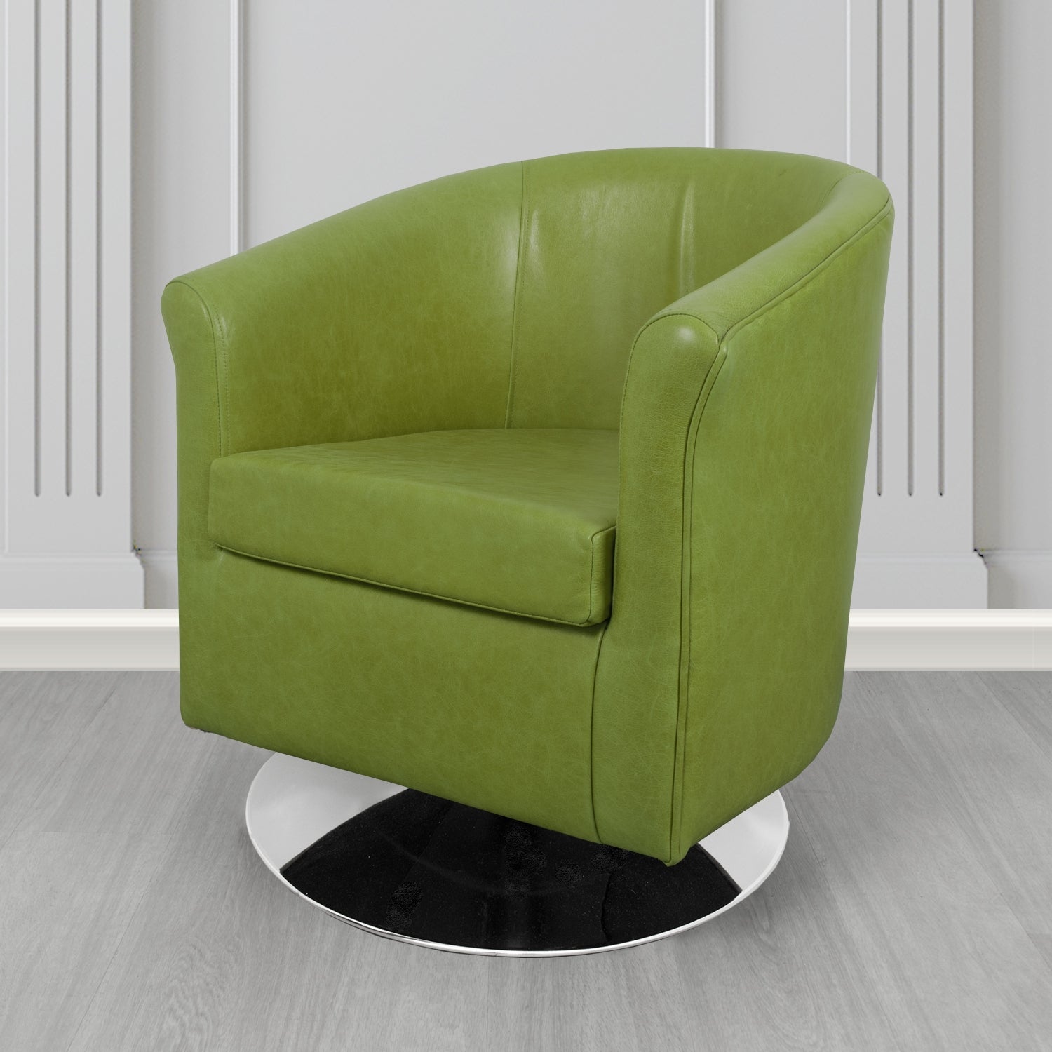 Tuscany Swivel Tub Chair in Crest Leather Old English Crib 5 Genuine Leather