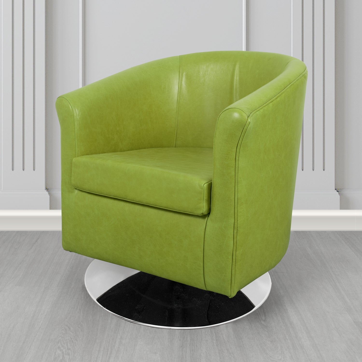 Tuscany Swivel Tub Chair in Crib 5 Old English Genuine Leather
