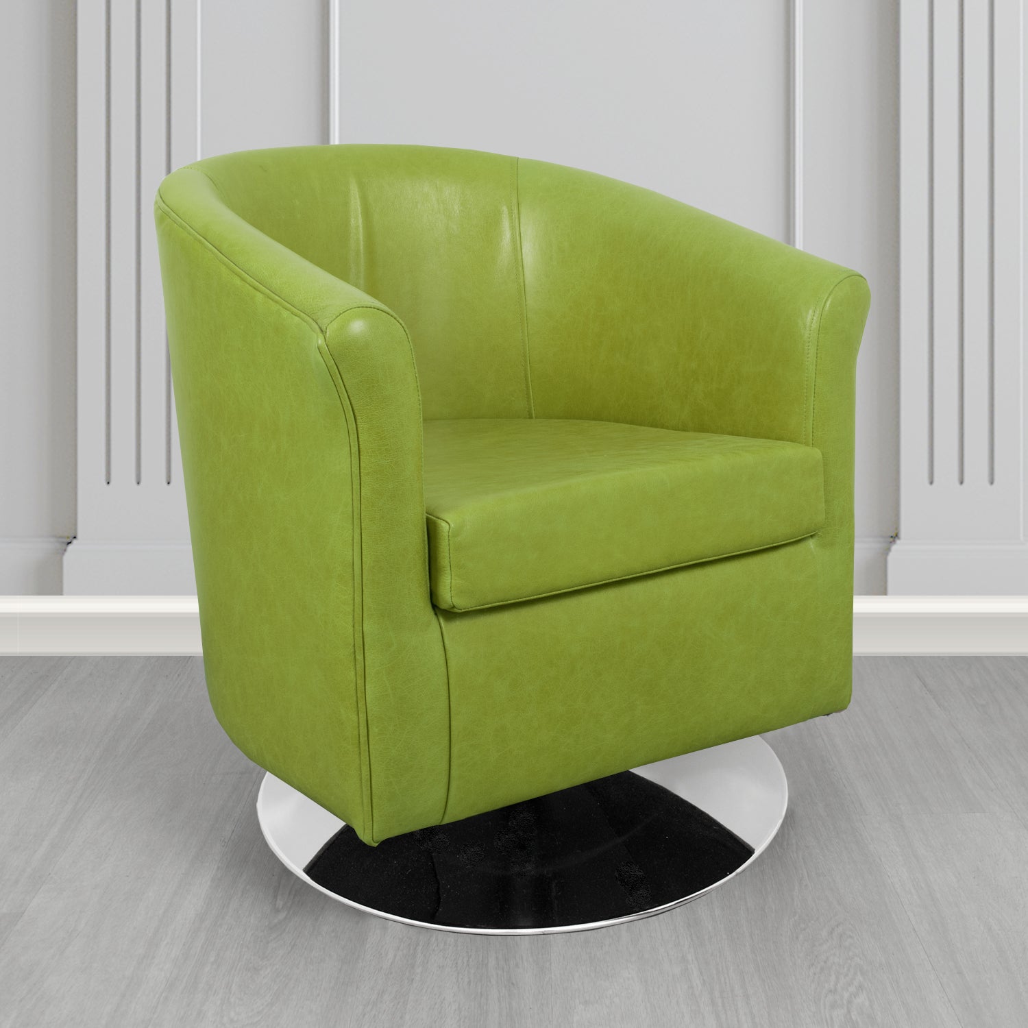 Tuscany Swivel Tub Chair in Crib 5 Old English Genuine Leather