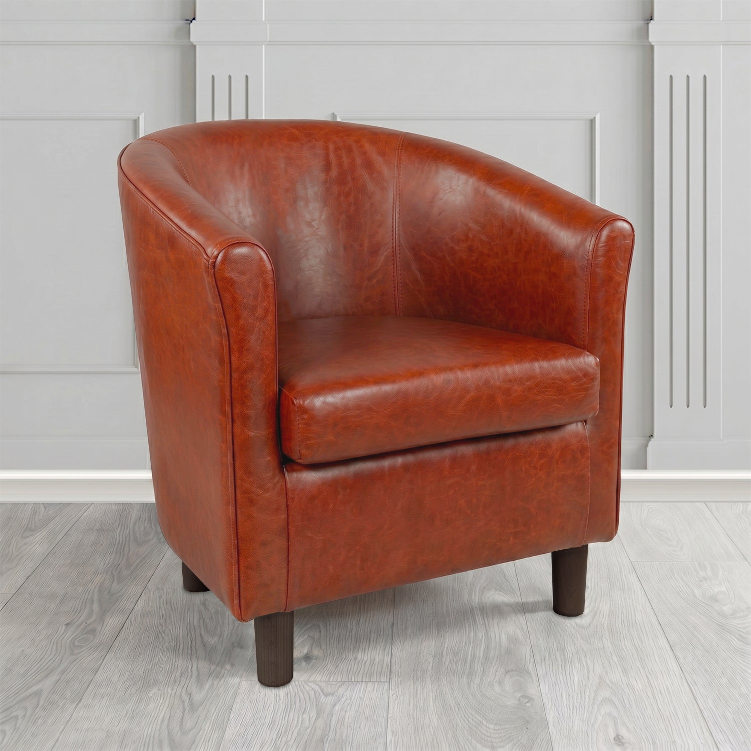 Tuscany Tub Chair in Crest Leather Old English Crib 5 Genuine Leather