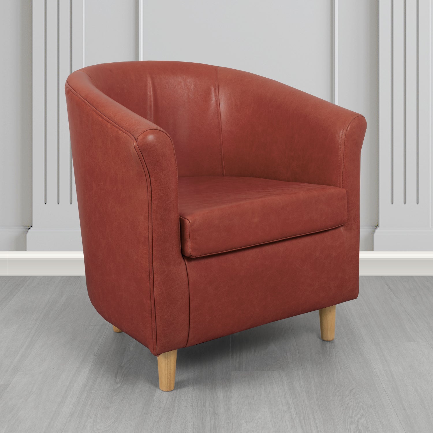 Tuscany Tub Chair in Crib 5 Old English Chestnut Genuine Leather - The Tub Chair Shop