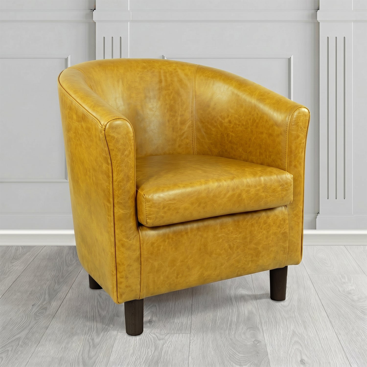 Tuscany Tub Chair in Crest Leather Old English Crib 5 Genuine Leather