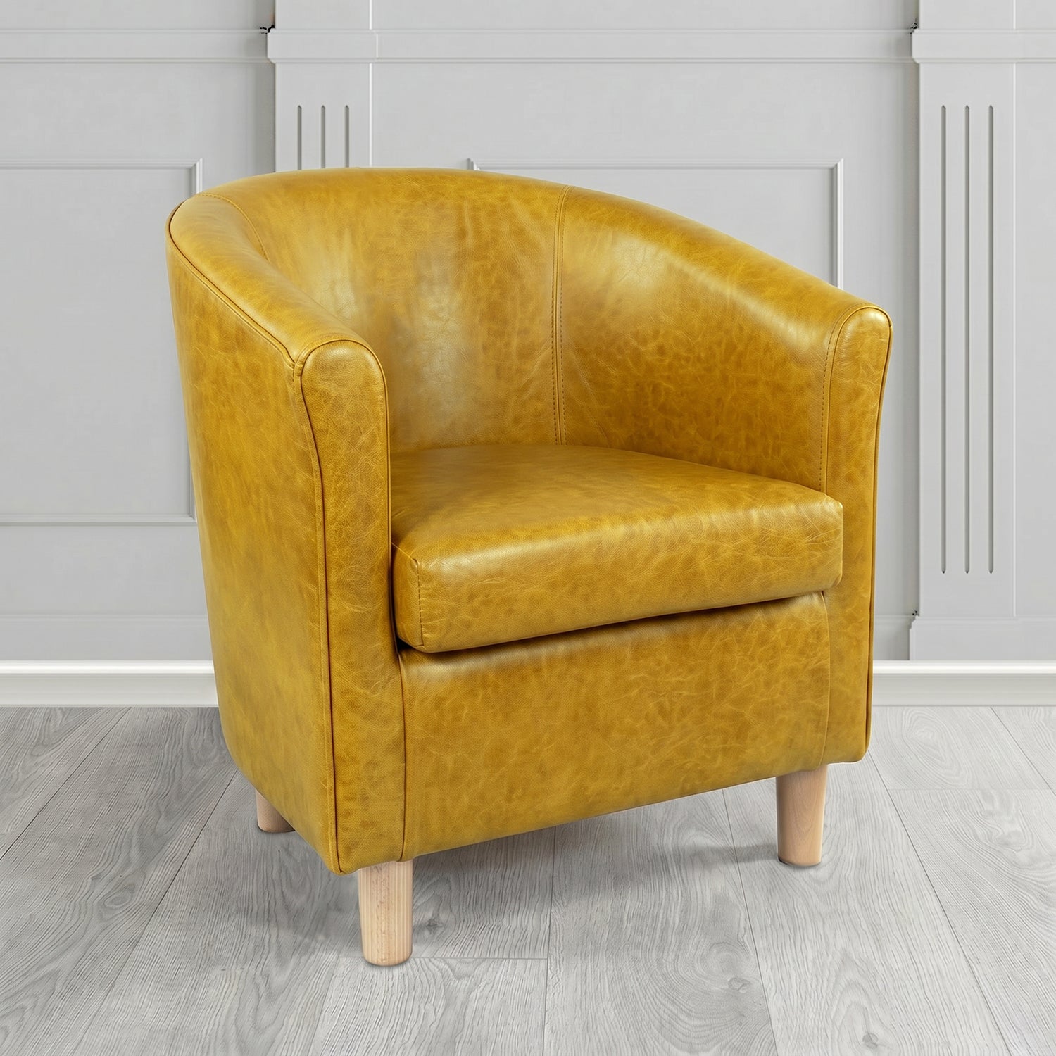 Tuscany Tub Chair in Crest Leather Old English Crib 5 Genuine Leather