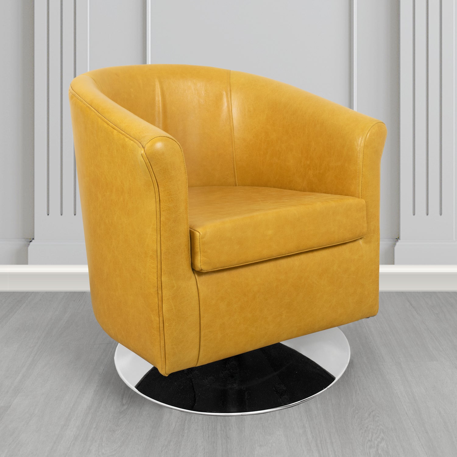 Tuscany Swivel Tub Chair in Crib 5 Old English Genuine Leather
