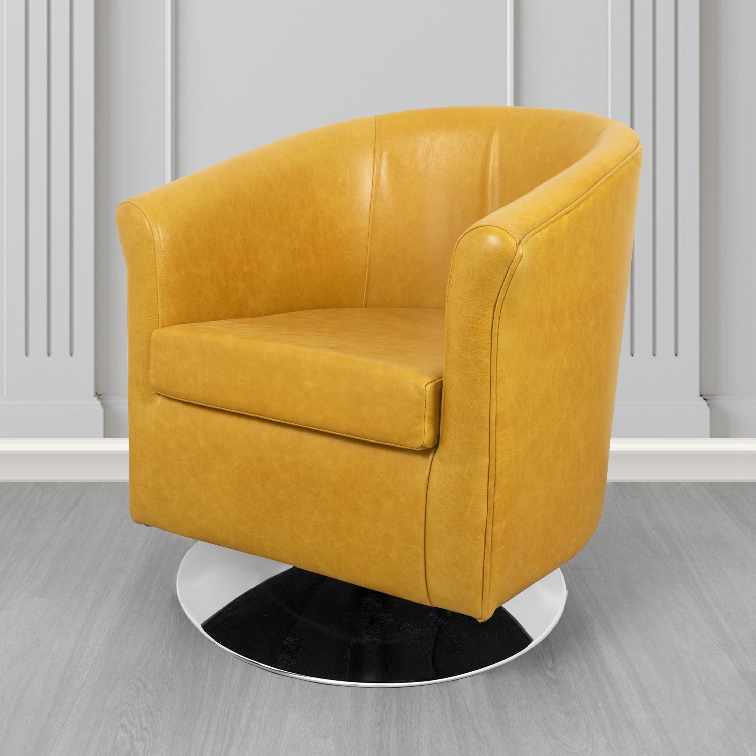 Tuscany Swivel Tub Chair in Crib 5 Old English Genuine Leather