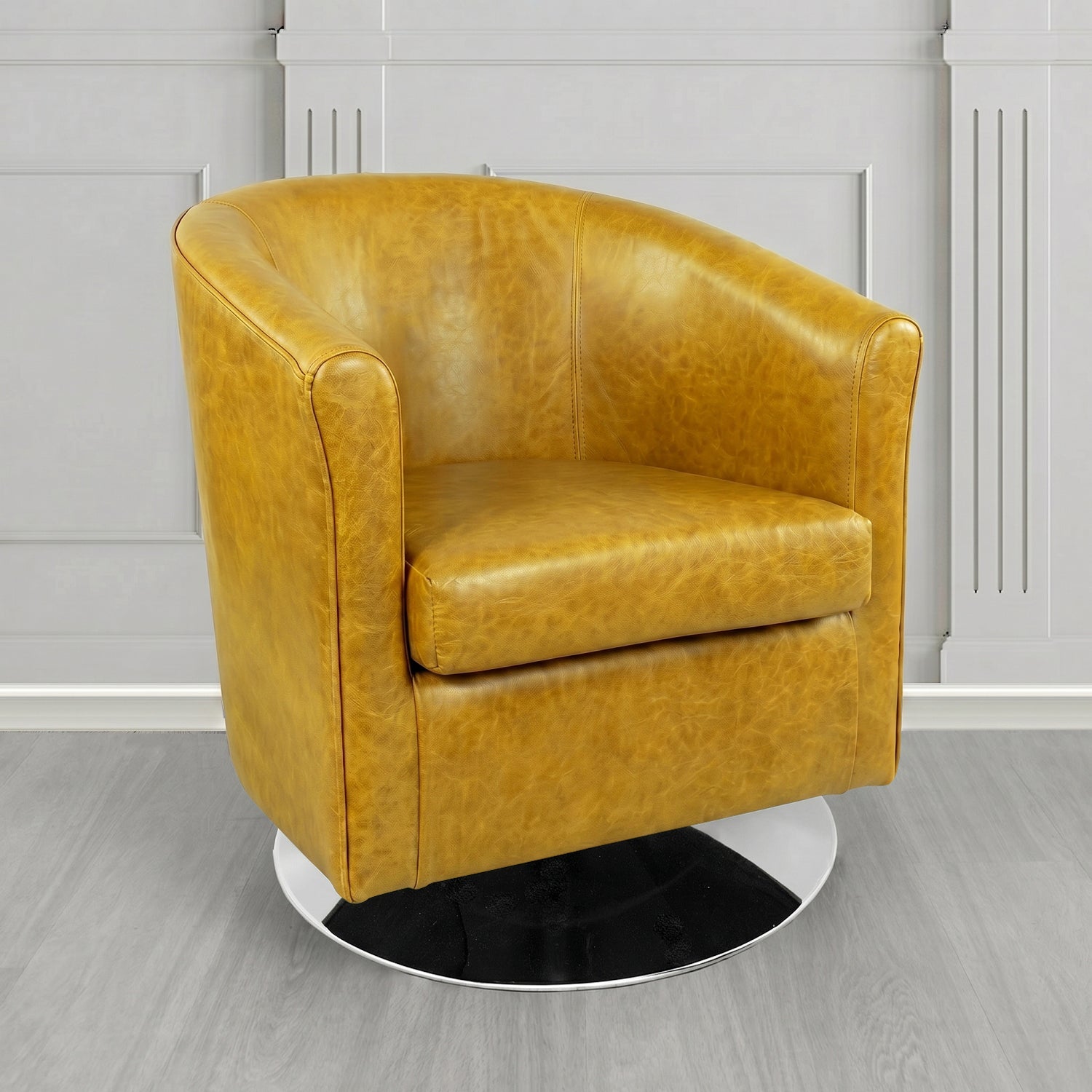 Tuscany Swivel Tub Chair in Crest Leather Old English Crib 5 Genuine Leather
