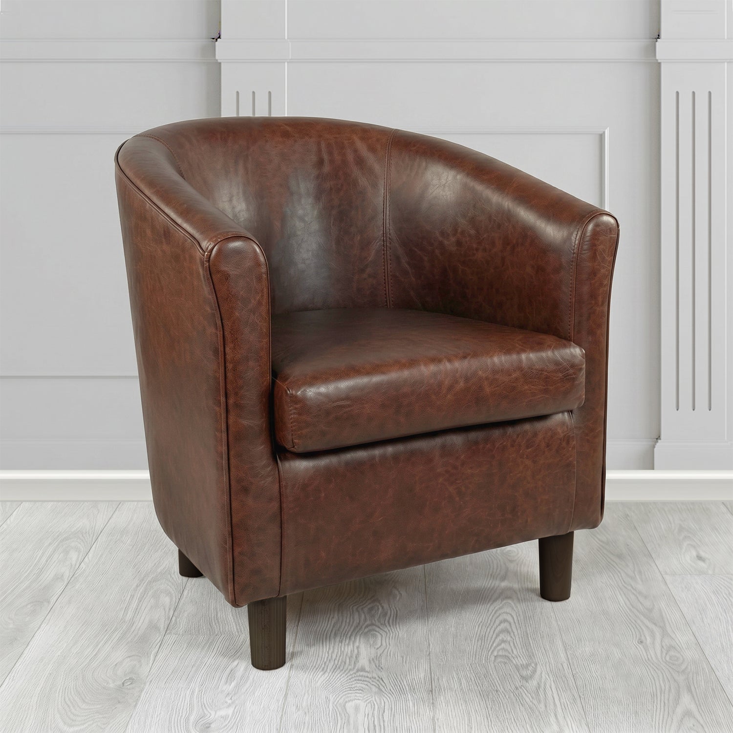 Tuscany Tub Chair in Crest Leather Old English Crib 5 Genuine Leather