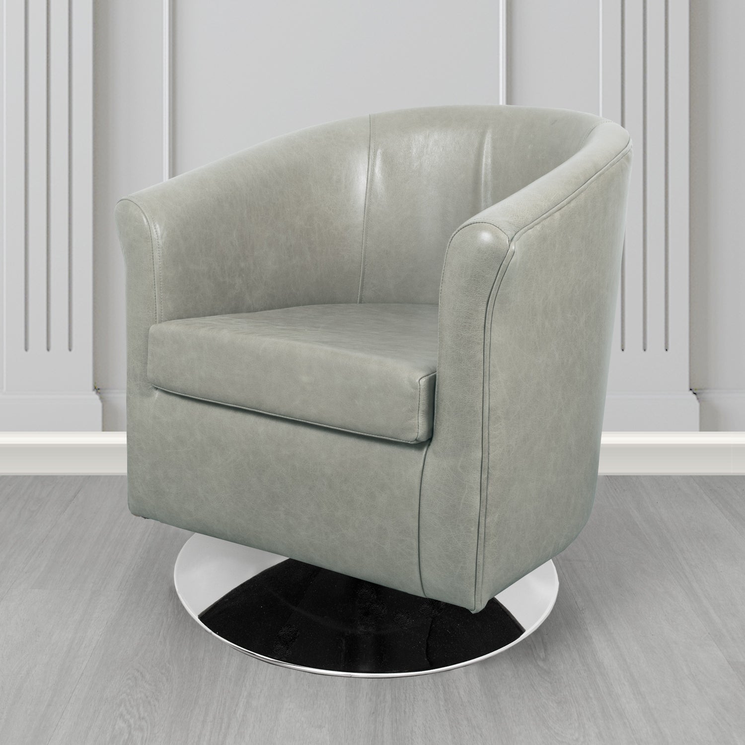 Tuscany Swivel Tub Chair in Crest Leather Old English Crib 5 Genuine Leather