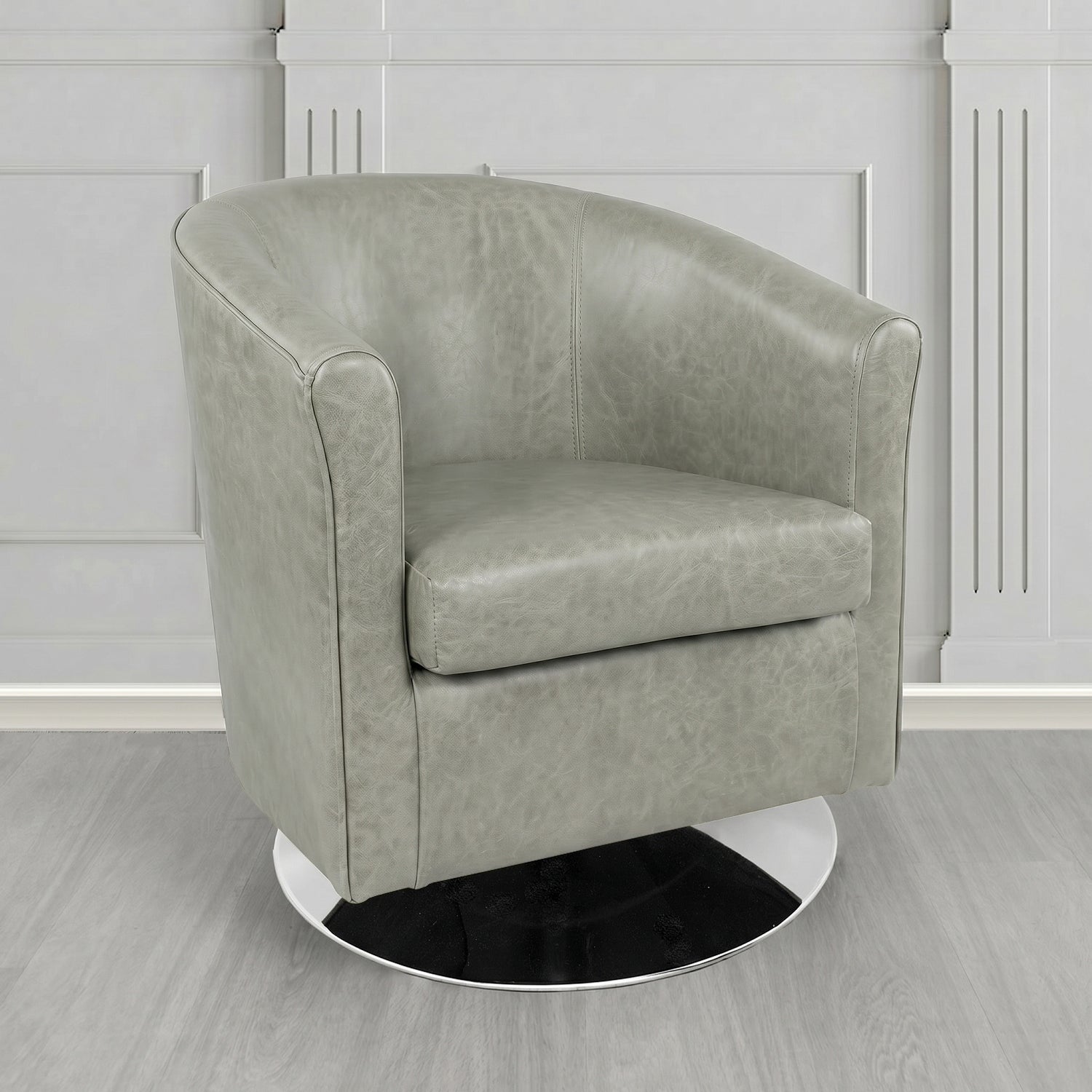 Tuscany Swivel Tub Chair in Crest Leather Old English Crib 5 Genuine Leather