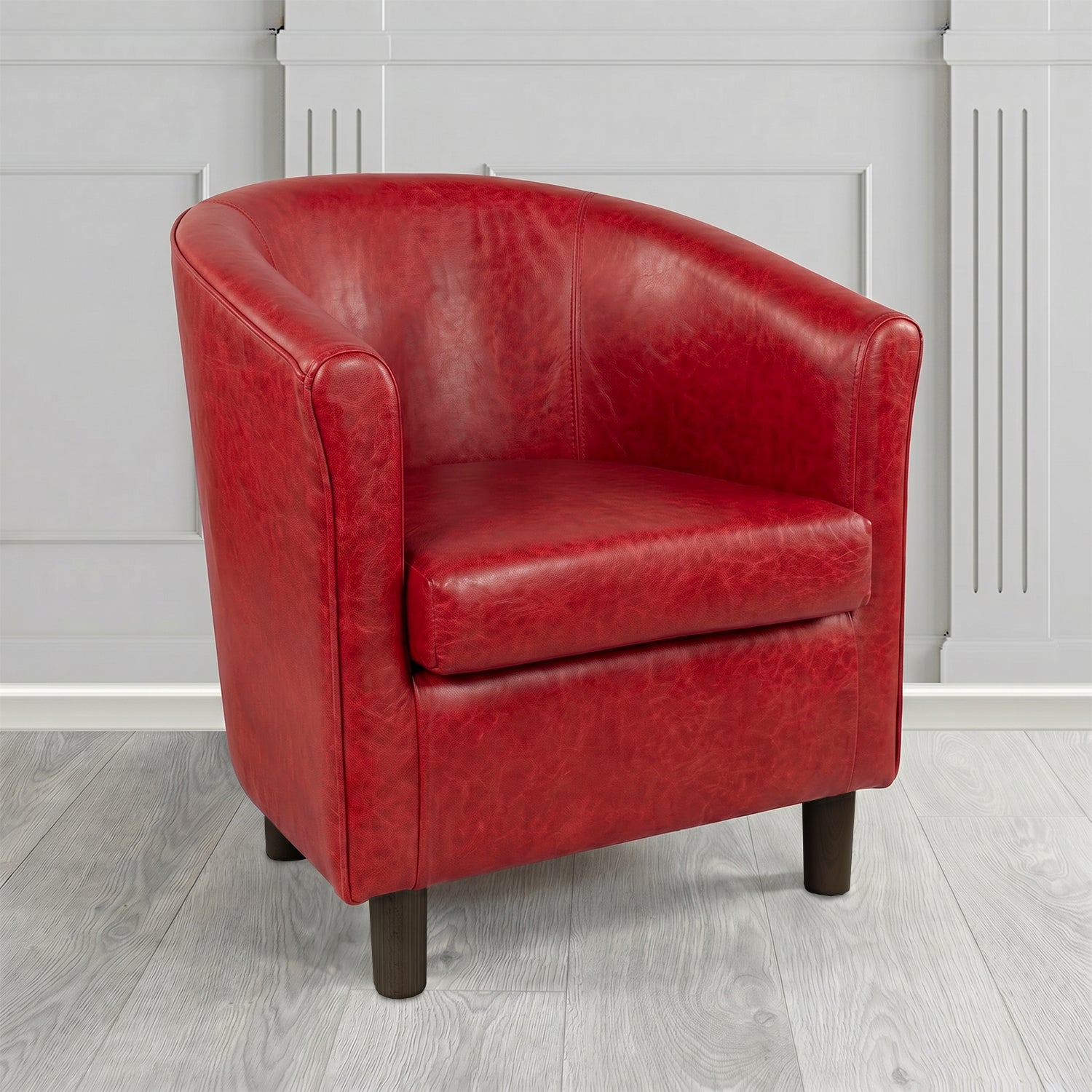 Tuscany Tub Chair in Crest Leather Old English Crib 5 Genuine Leather