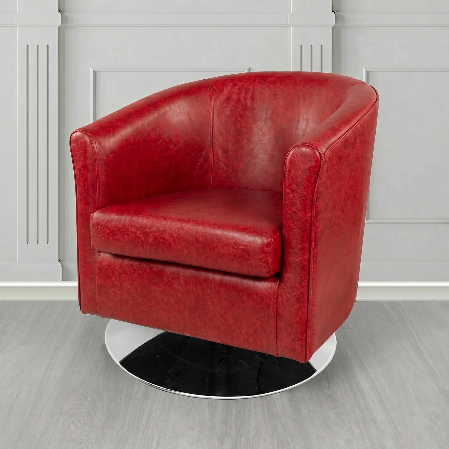 Tuscany Swivel Tub Chair in Crest Leather Old English Crib 5 Genuine Leather