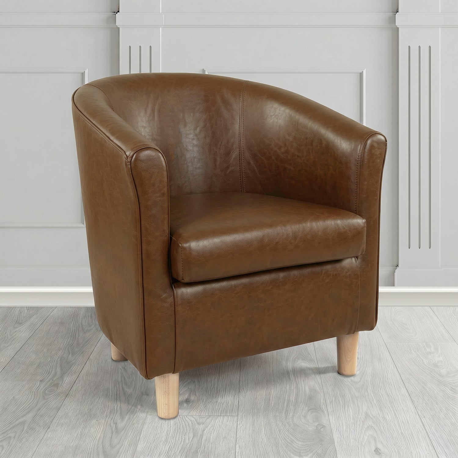 Tuscany Tub Chair in Crest Leather Old English Crib 5 Genuine Leather