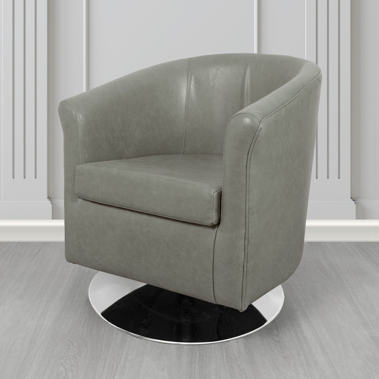 Tuscany Swivel Tub Chair in Crest Leather Old English Crib 5 Genuine Leather