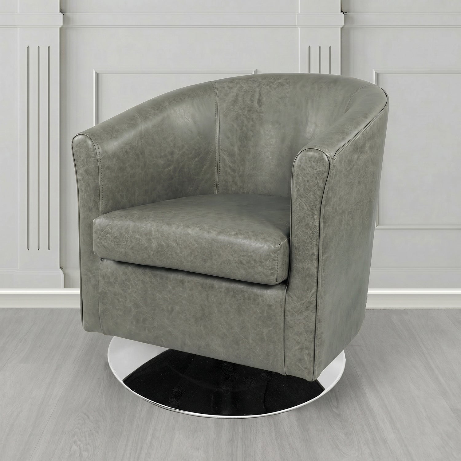 Tuscany Swivel Tub Chair in Crest Leather Old English Crib 5 Genuine Leather