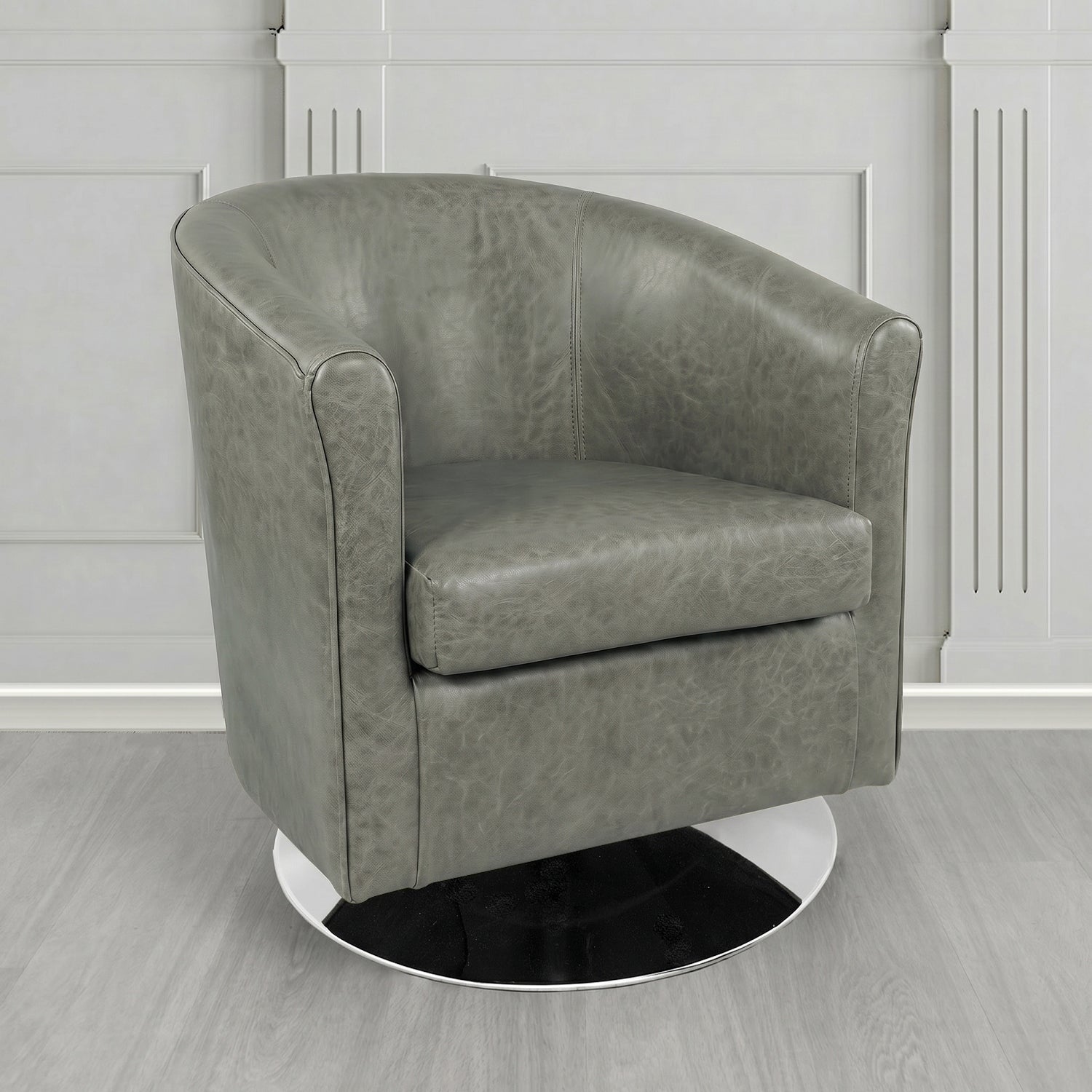 Tuscany Swivel Tub Chair in Crest Leather Old English Crib 5 Genuine Leather