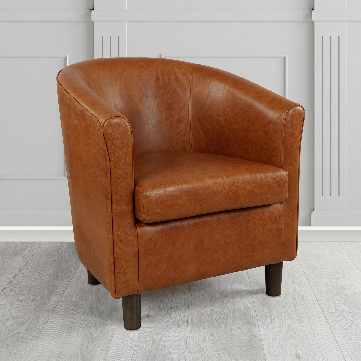 Tuscany Tub Chair in Crest Leather Old English Crib 5 Genuine Leather