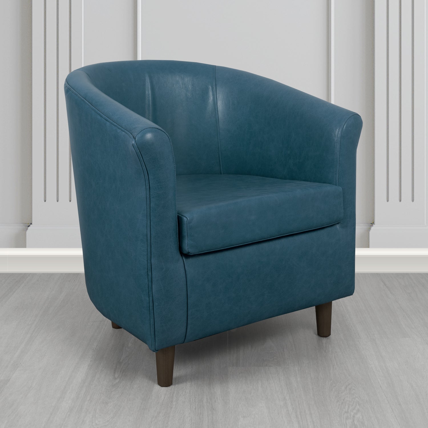 Tuscany Tub Chair in Crib 5 Old English Ocean Genuine Leather - The Tub Chair Shop