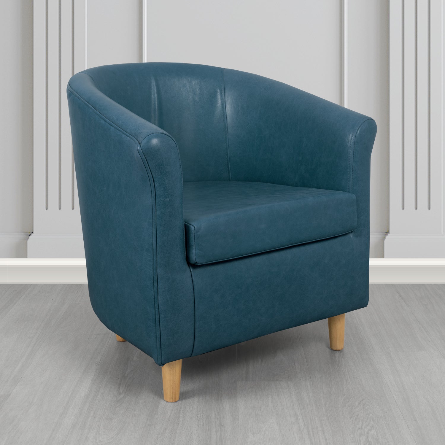 Tuscany Tub Chair in Crib 5 Old English Ocean Genuine Leather - The Tub Chair Shop