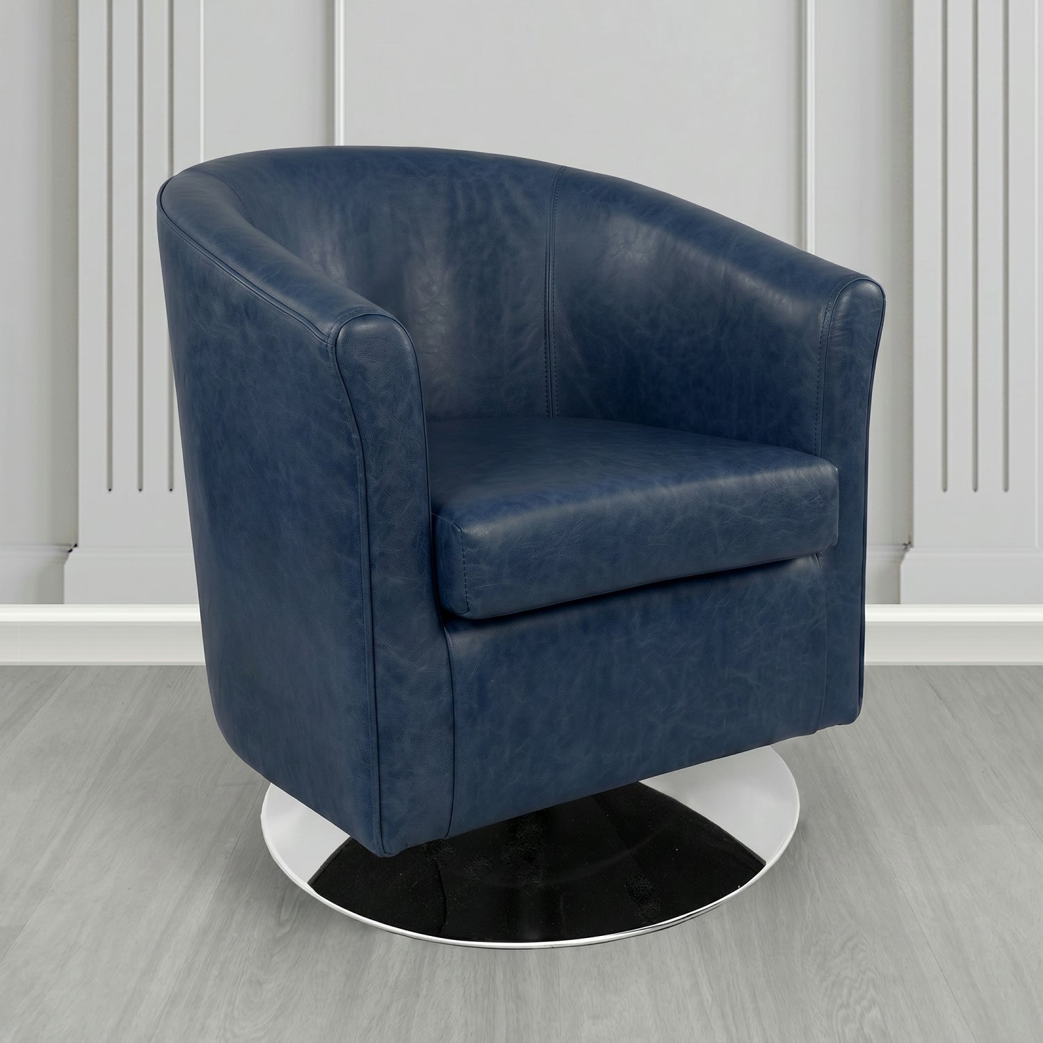 Tuscany Swivel Tub Chair in Crest Leather Old English Crib 5 Genuine Leather