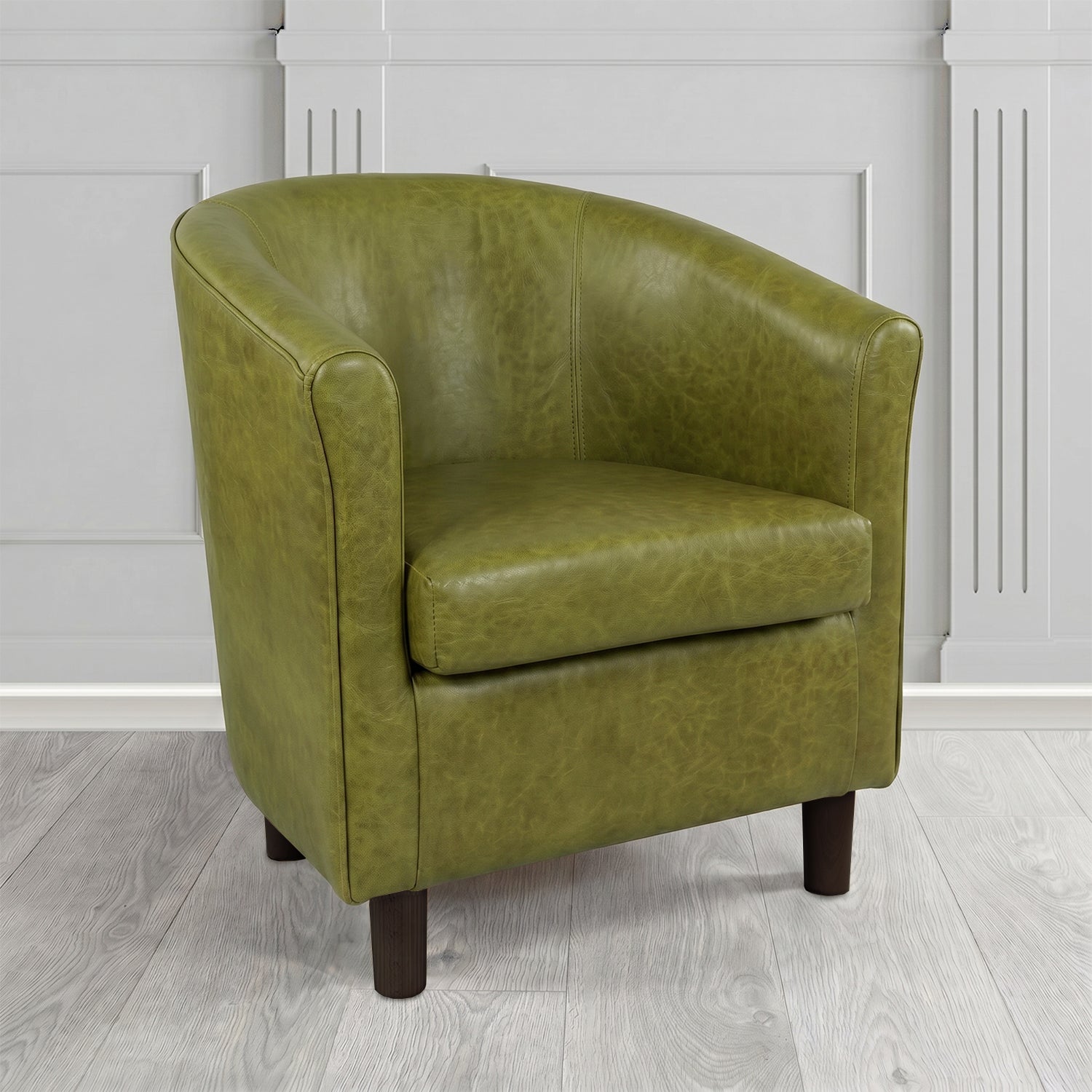 Tuscany Tub Chair in Crest Leather Old English Crib 5 Genuine Leather