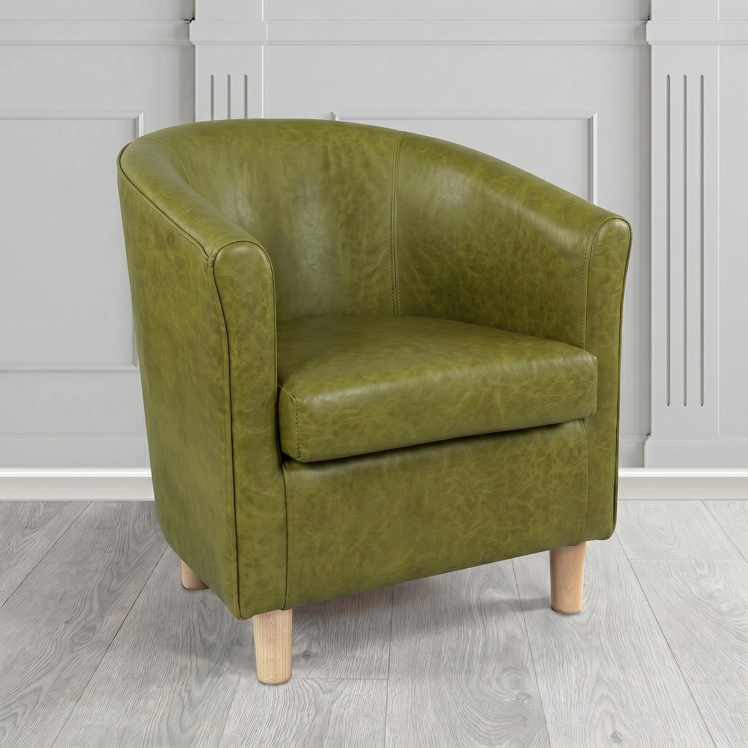 Tuscany Tub Chair in Crest Leather Old English Crib 5 Genuine Leather