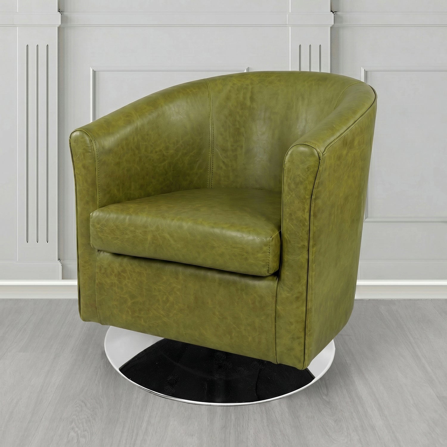 Tuscany Swivel Tub Chair in Crest Leather Old English Crib 5 Genuine Leather