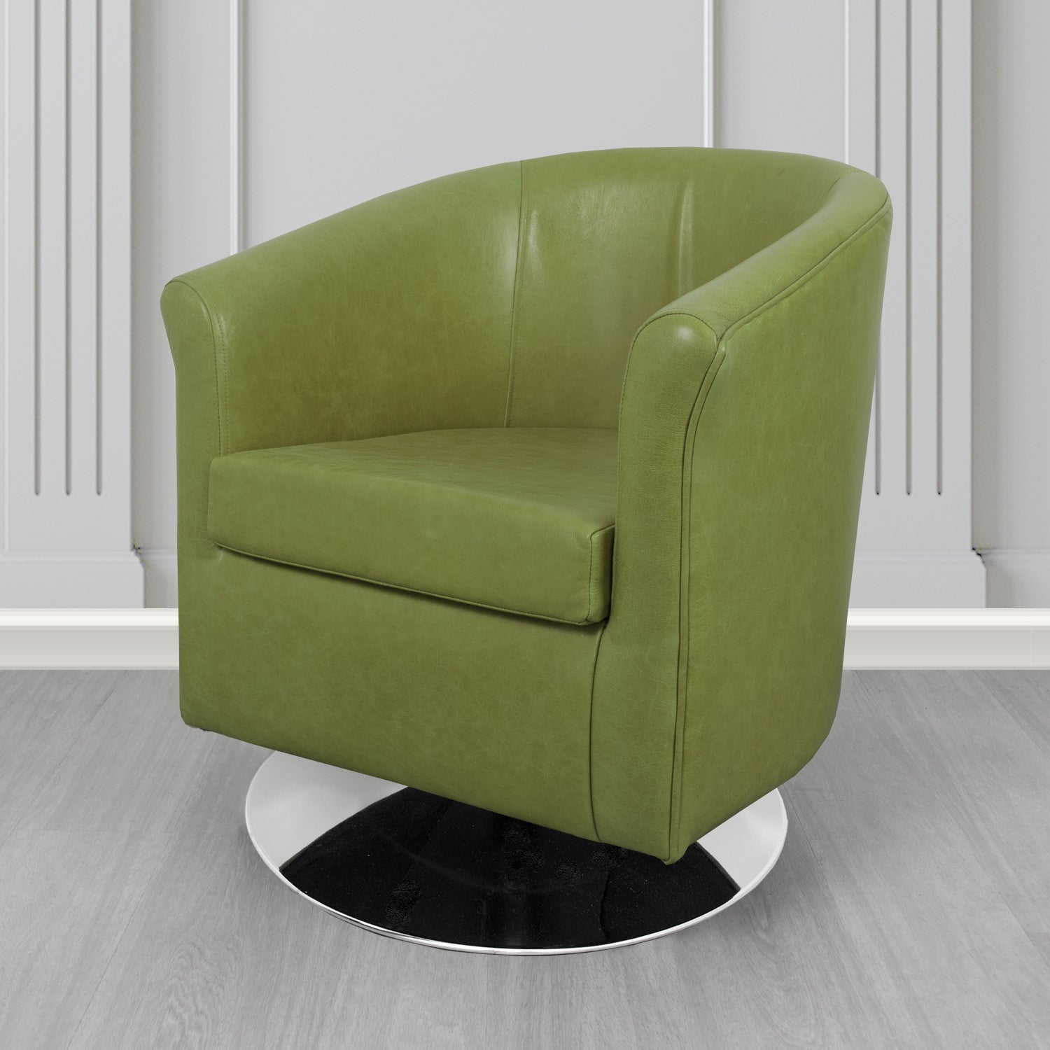 Tuscany Swivel Tub Chair in Crib 5 Old English Genuine Leather