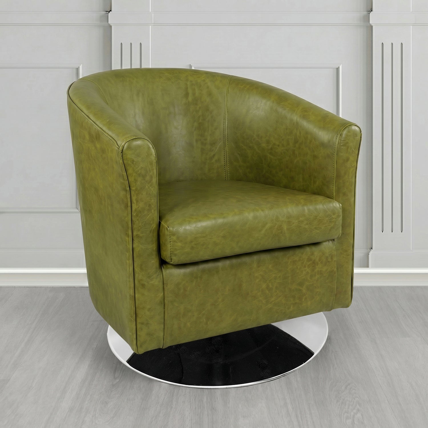 Tuscany Swivel Tub Chair in Crest Leather Old English Crib 5 Genuine Leather