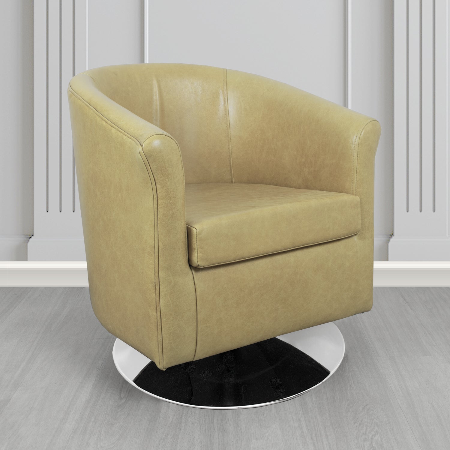 Tuscany Swivel Tub Chair in Crib 5 Old English Genuine Leather