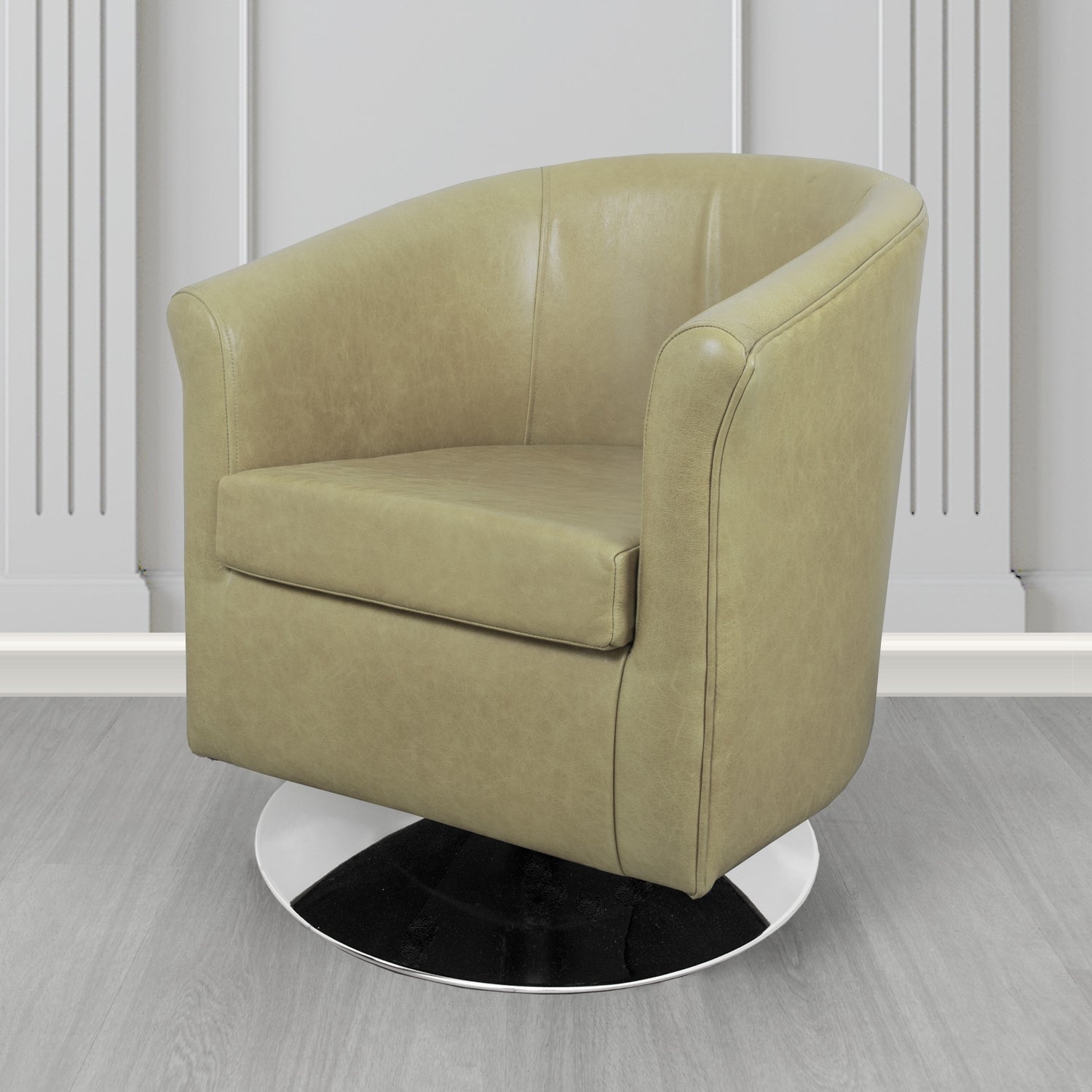 Tuscany Swivel Tub Chair in Crest Leather Old English Crib 5 Genuine Leather