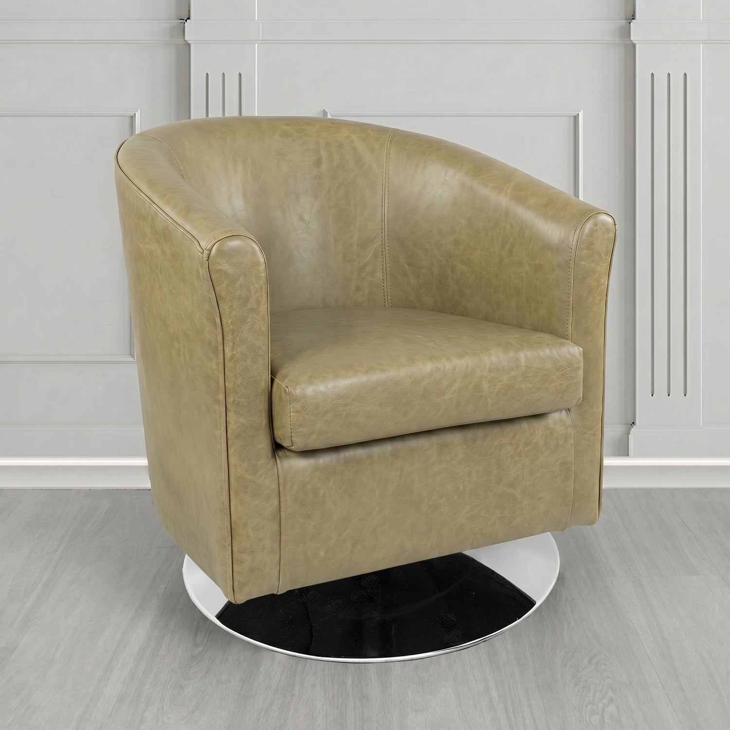 Tuscany Swivel Tub Chair in Crest Leather Old English Crib 5 Genuine Leather