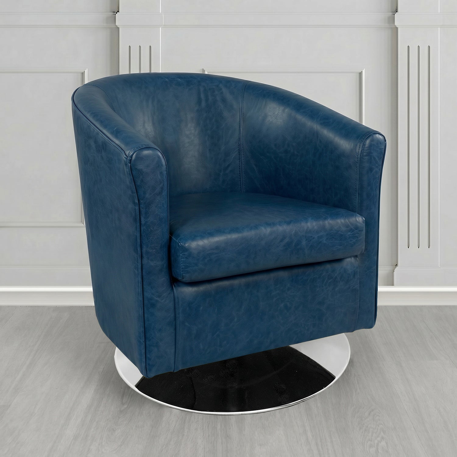 Tuscany Swivel Tub Chair in Crest Leather Old English Crib 5 Genuine Leather