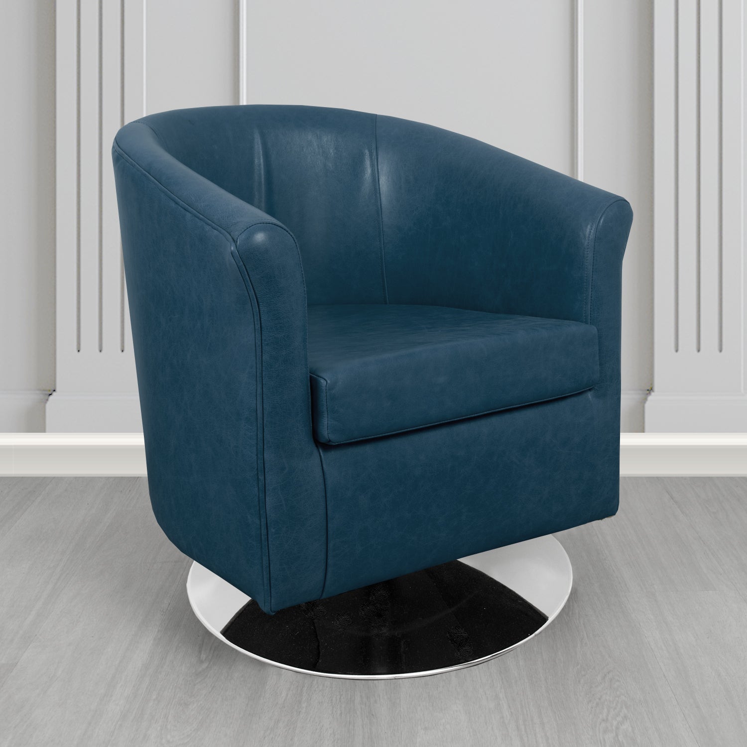 Tuscany Swivel Tub Chair in Crest Leather Old English Crib 5 Genuine Leather