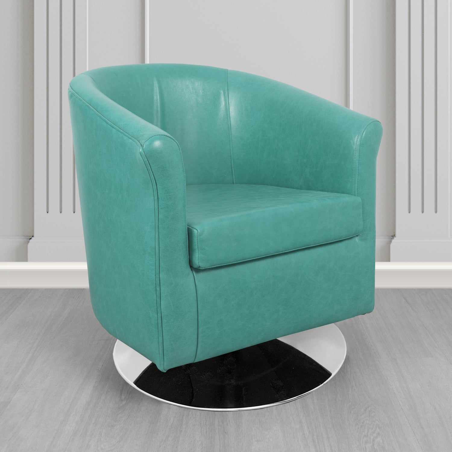 Tuscany Swivel Tub Chair in Crib 5 Old English Genuine Leather