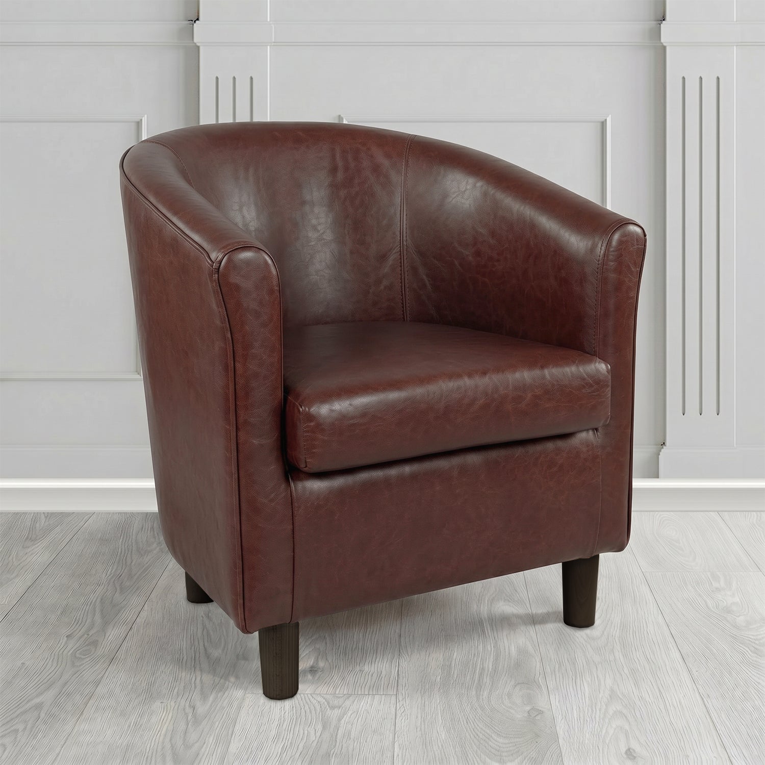 Tuscany Tub Chair in Crest Leather Old English Crib 5 Genuine Leather
