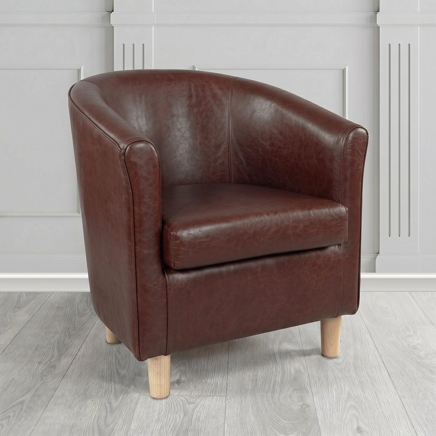 Tuscany Tub Chair in Crest Leather Old English Crib 5 Genuine Leather