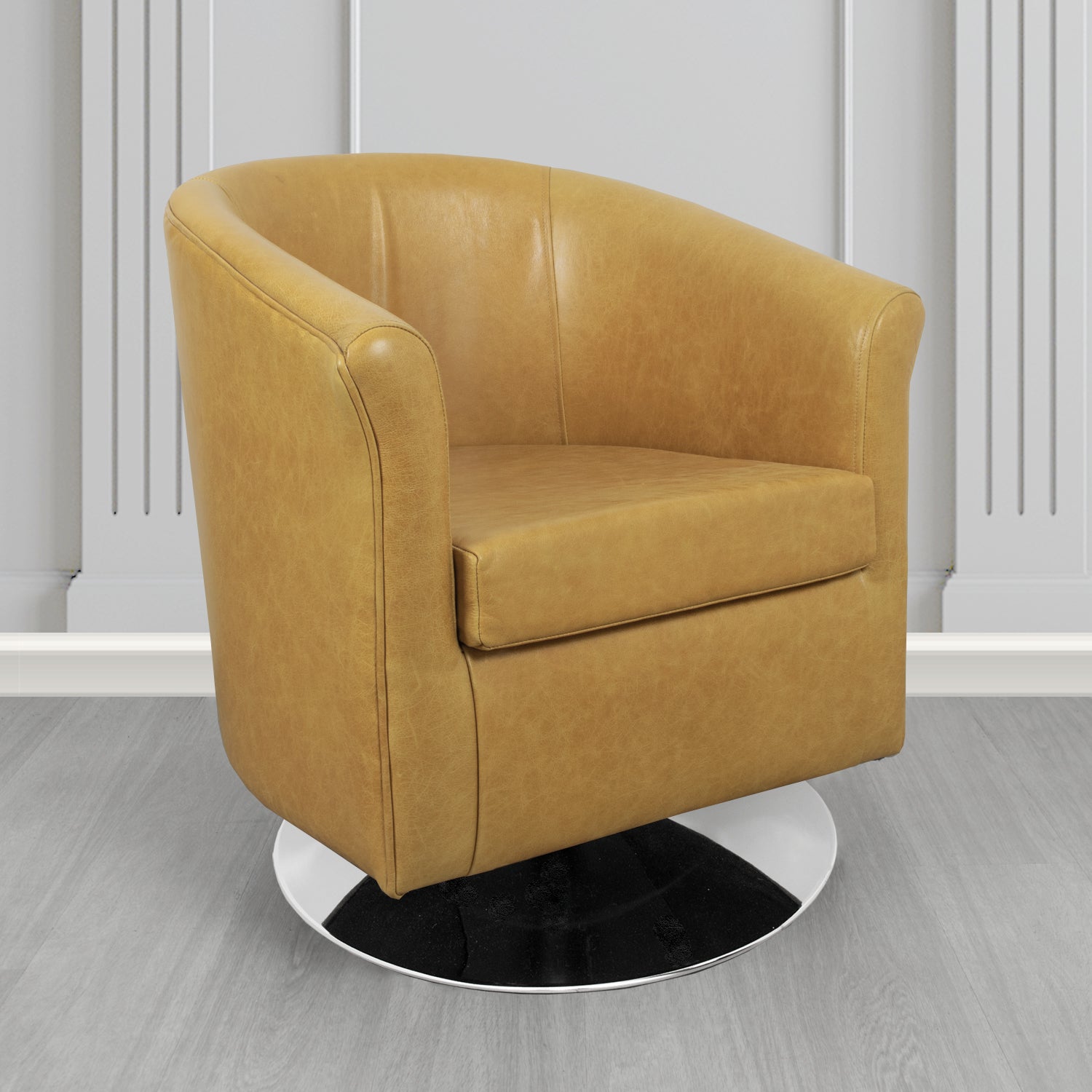 Tuscany Swivel Tub Chair in Crib 5 Old English Genuine Leather
