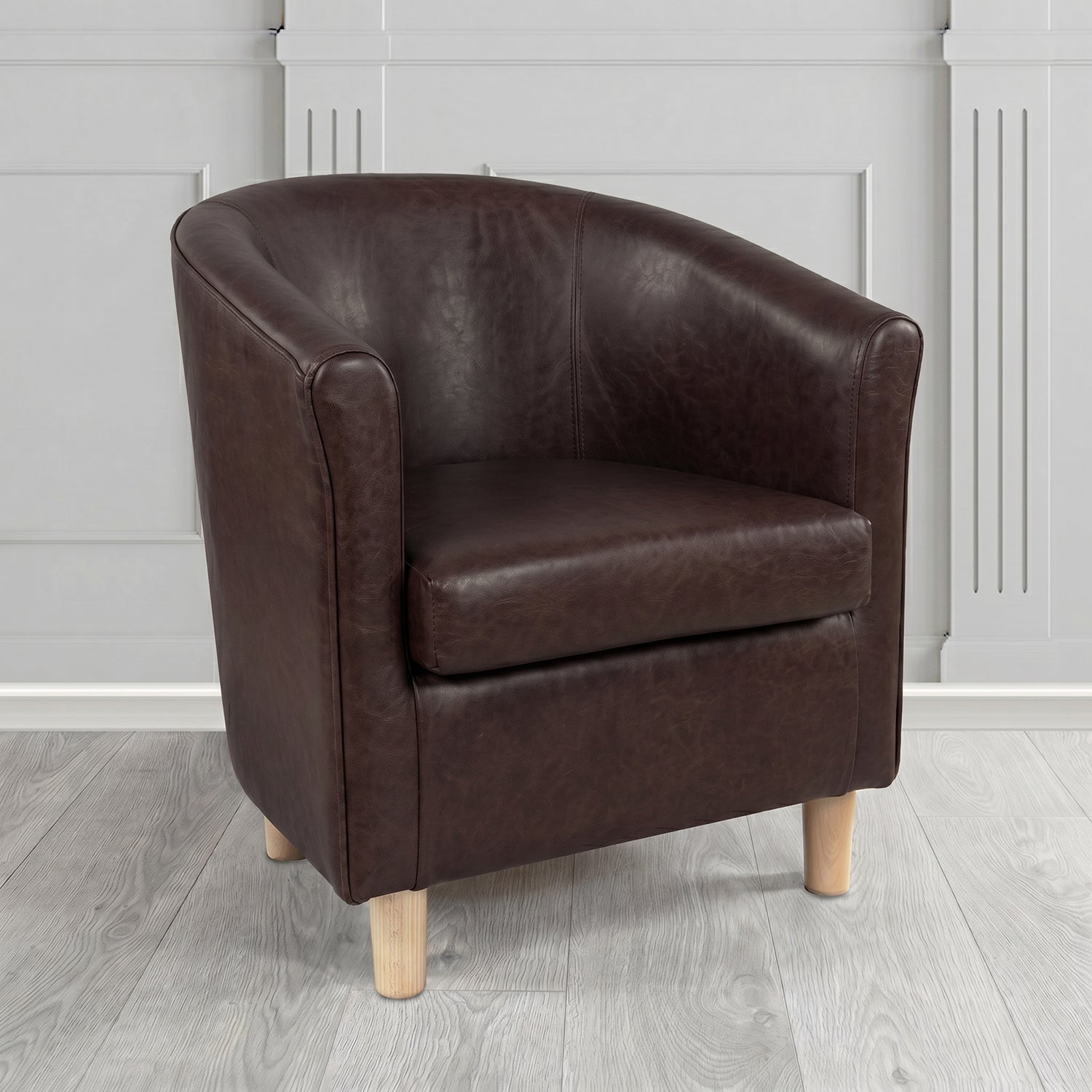 Tuscany Tub Chair in Crest Leather Old English Crib 5 Genuine Leather