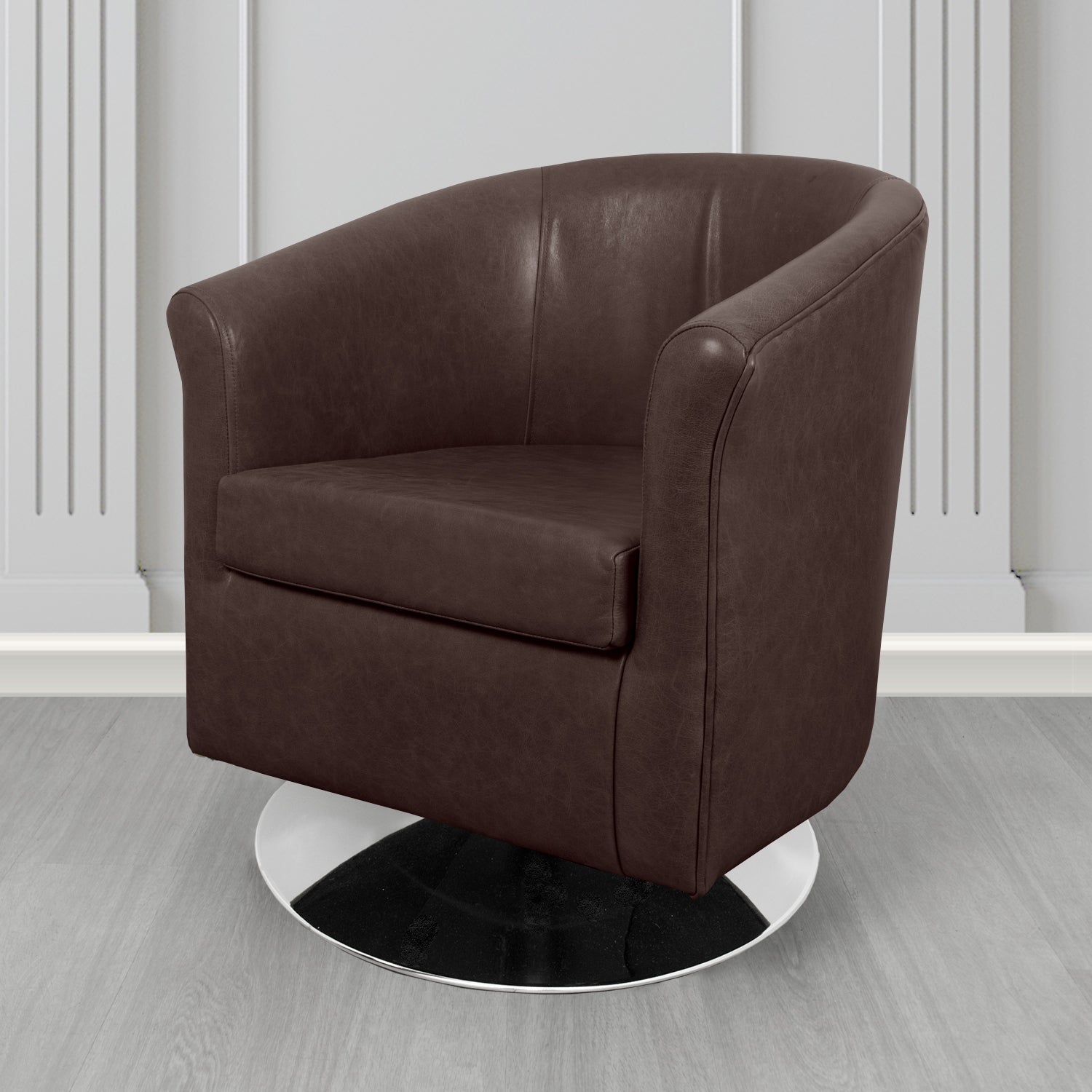 Tuscany Swivel Tub Chair in Crest Leather Old English Crib 5 Genuine Leather