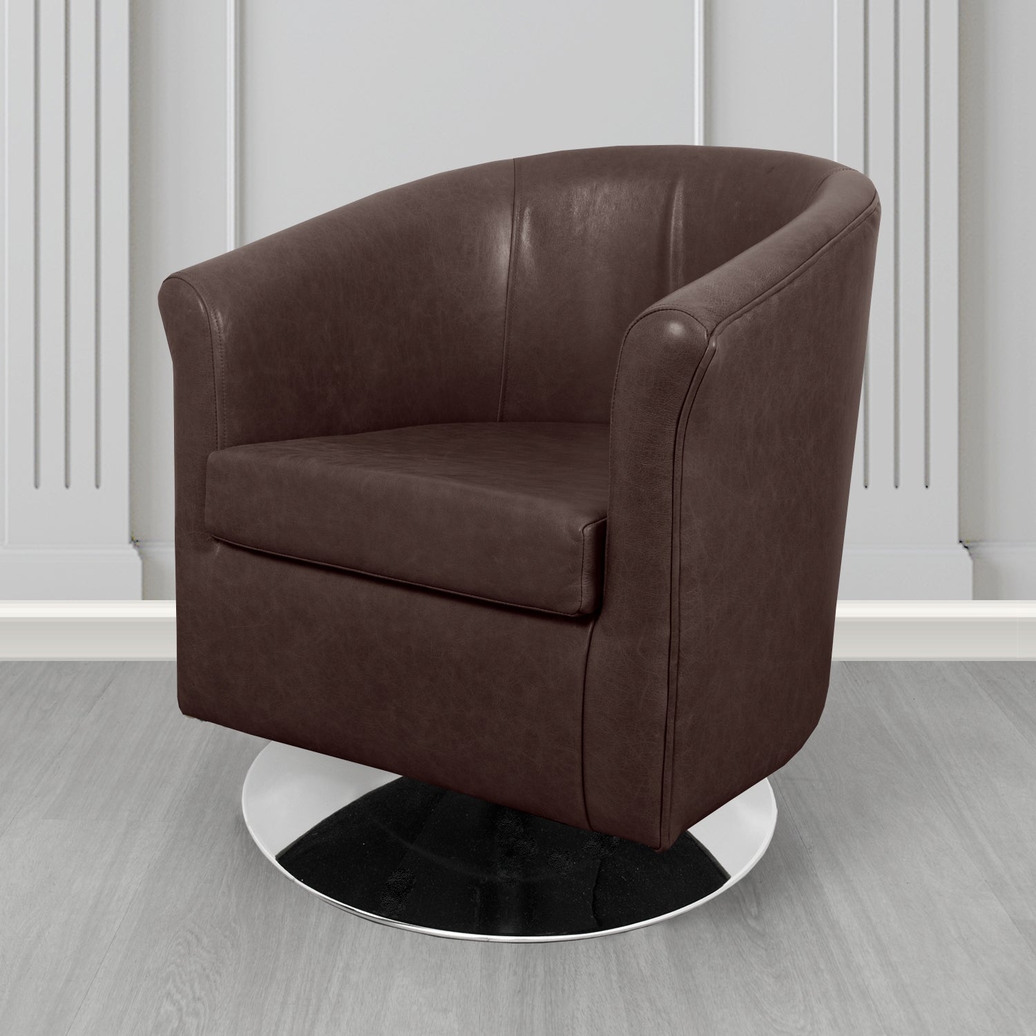 Tuscany Swivel Tub Chair in Crib 5 Old English Genuine Leather