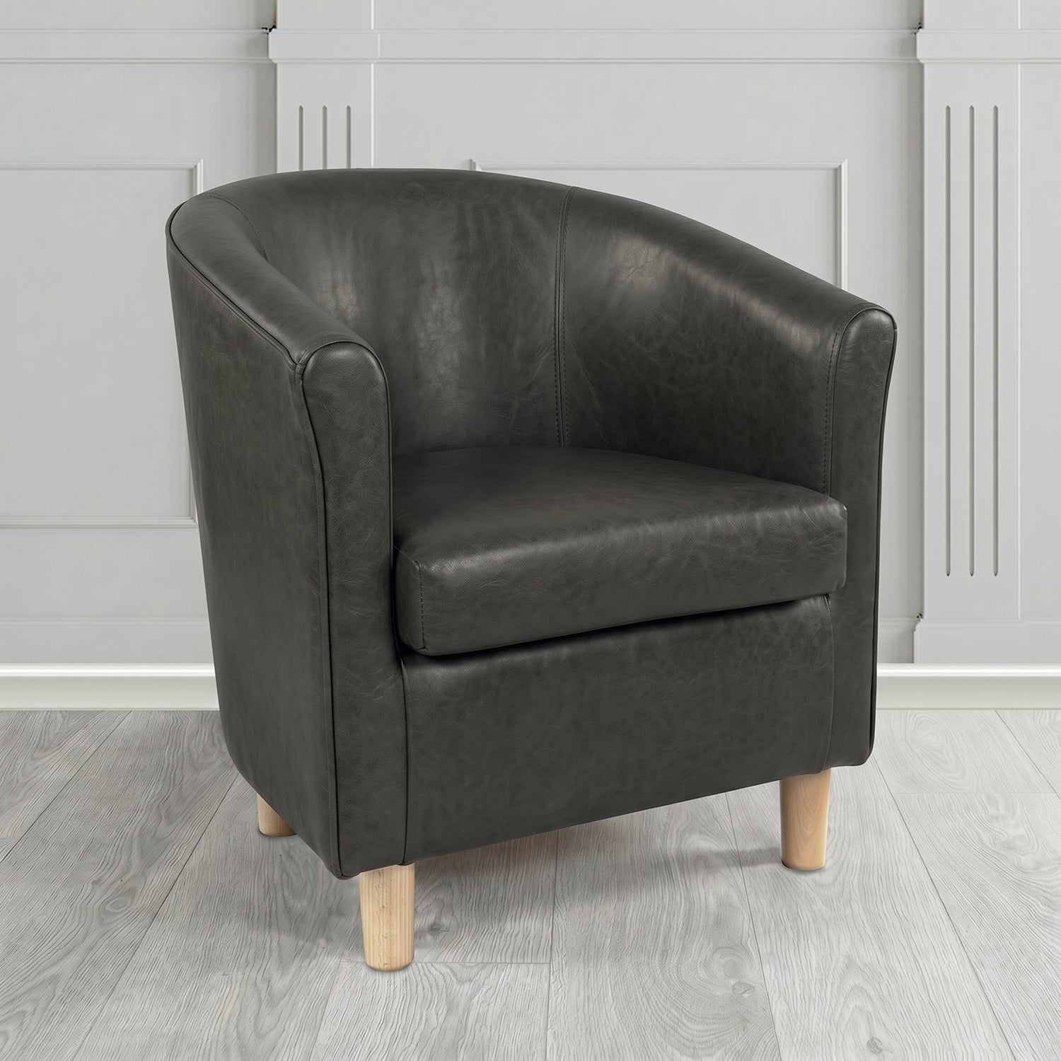 Tuscany Tub Chair in Crest Leather Old English Crib 5 Genuine Leather