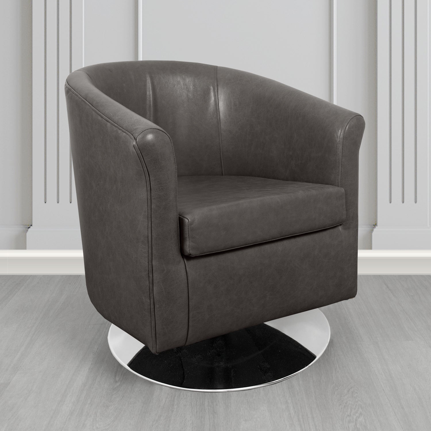 Tuscany Swivel Tub Chair in Crib 5 Old English Genuine Leather