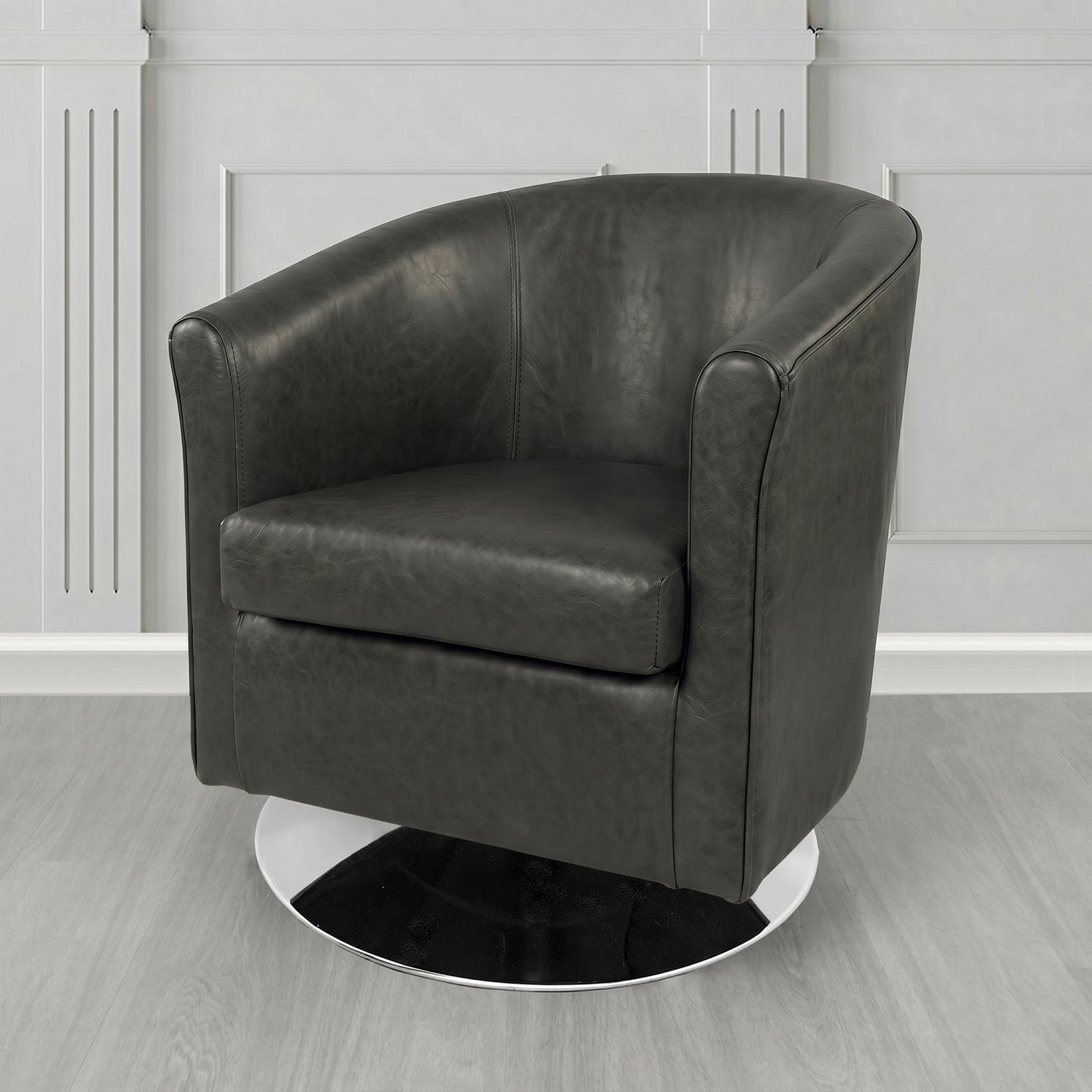 Tuscany Swivel Tub Chair in Crest Leather Old English Crib 5 Genuine Leather
